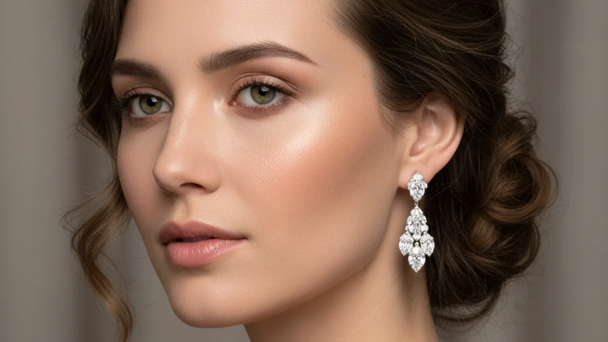 Boucles d'oreilles pendantes adaptees à un visage en forme de losange