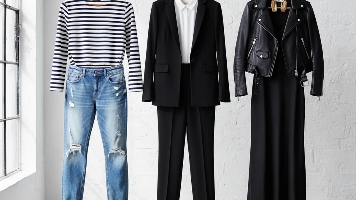 Trois tenues différentes créées à partir des mêmes pièces basiques