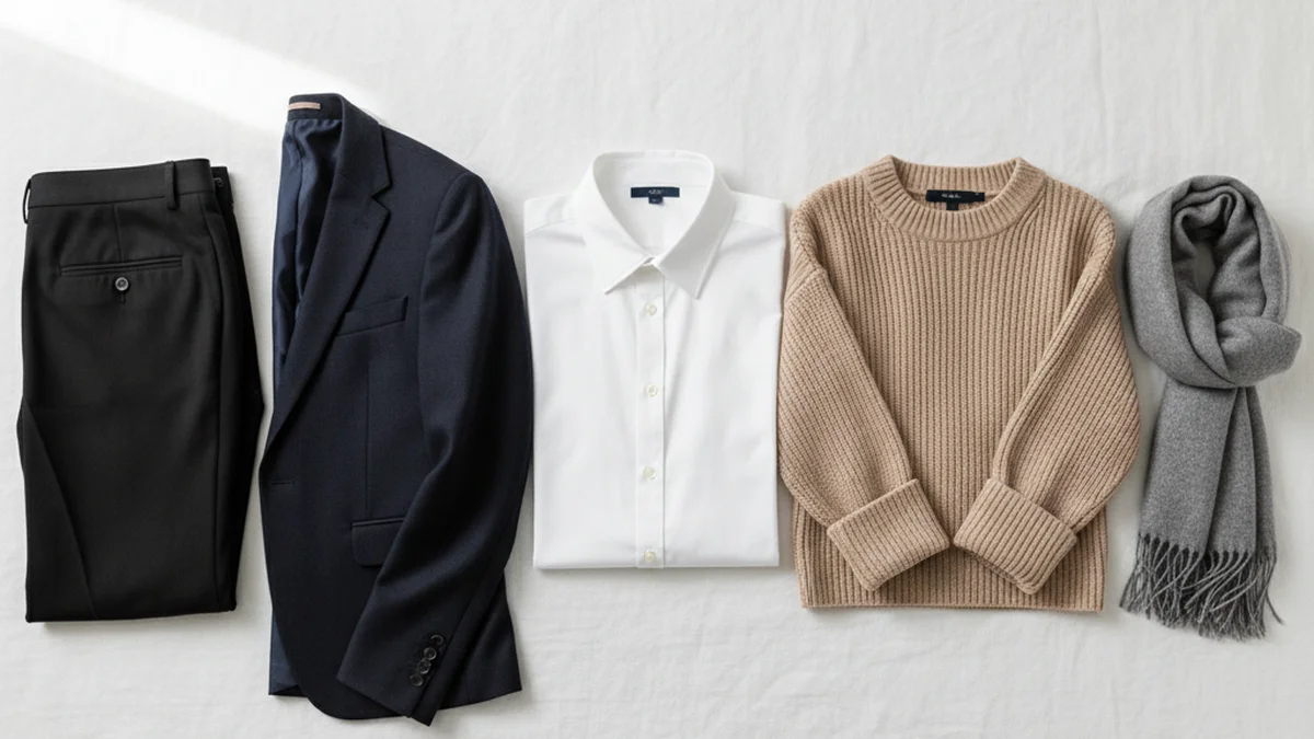 Garde-robe de base en couleurs neutres noir marine blanc beige gris