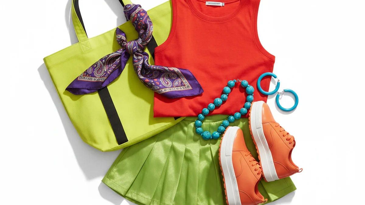 Tenue avec trop de couleurs différentes créant une confusion visuelle