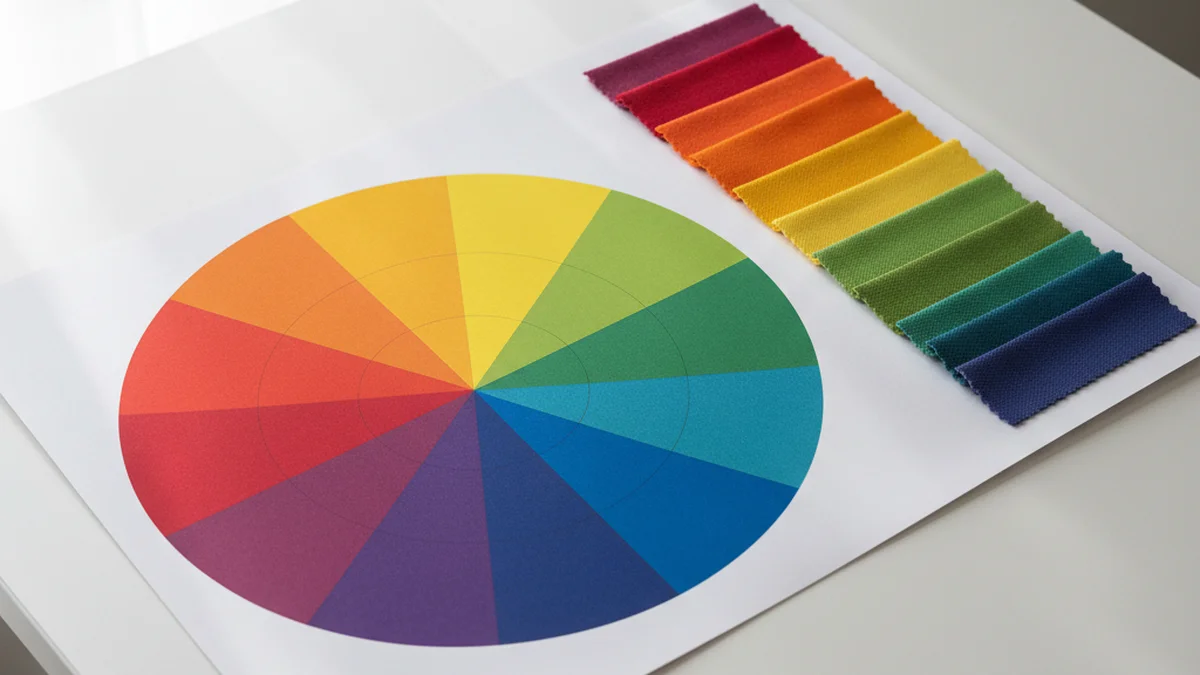 Roue chromatique appliquée à la mode avec exemples de couleurs complémentaires