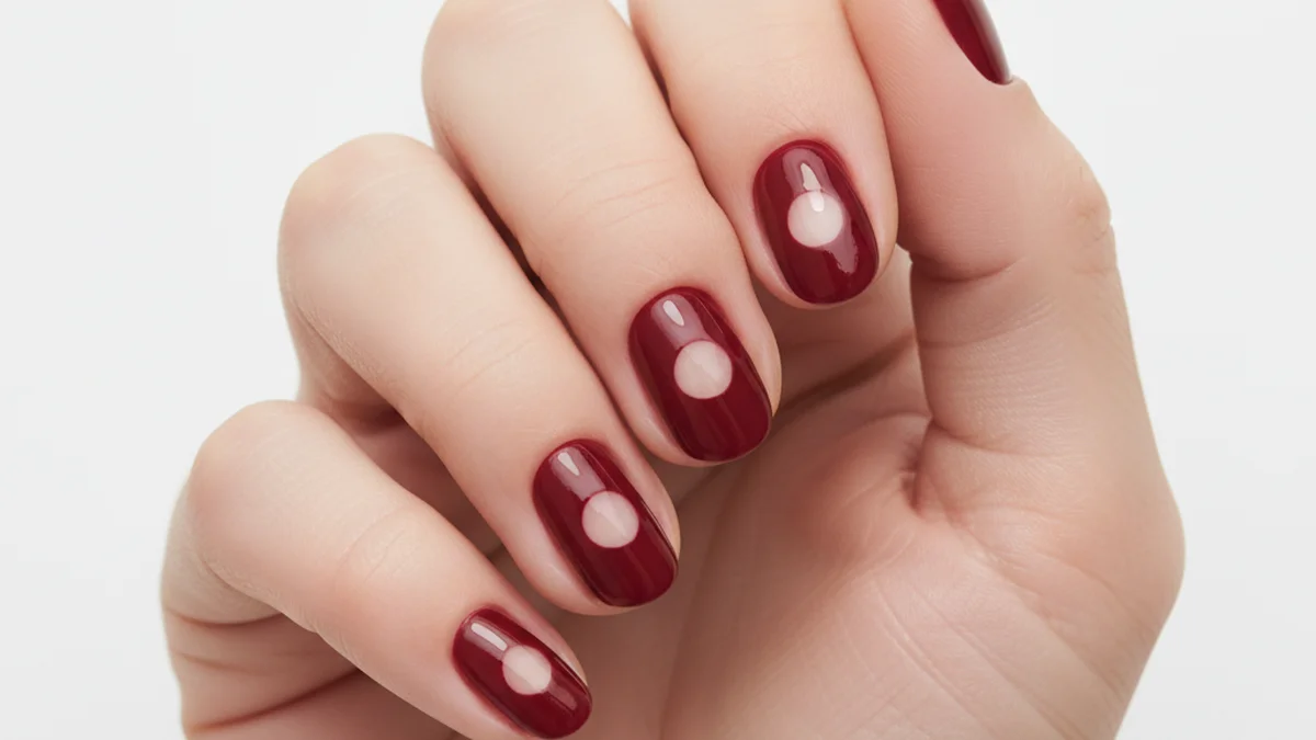 Nail art point négatif espace vide sur vernis