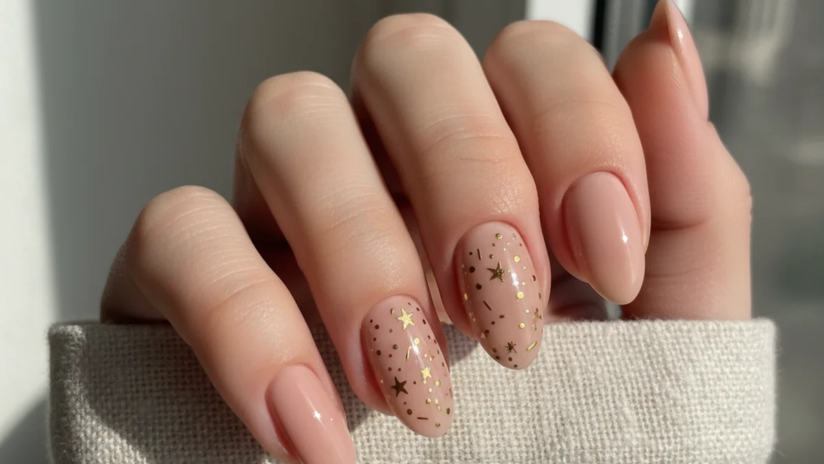 Nail art micro-motifs points et étoiles discrets