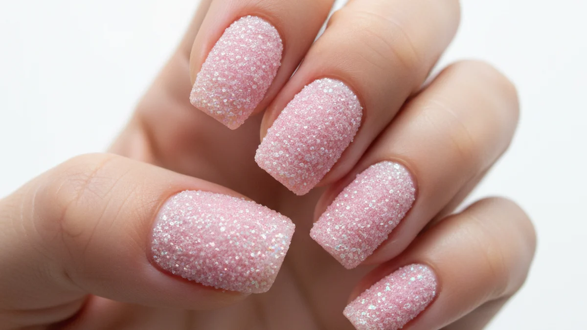 Sugar nails texture granuleuse scintillante comme du sucre