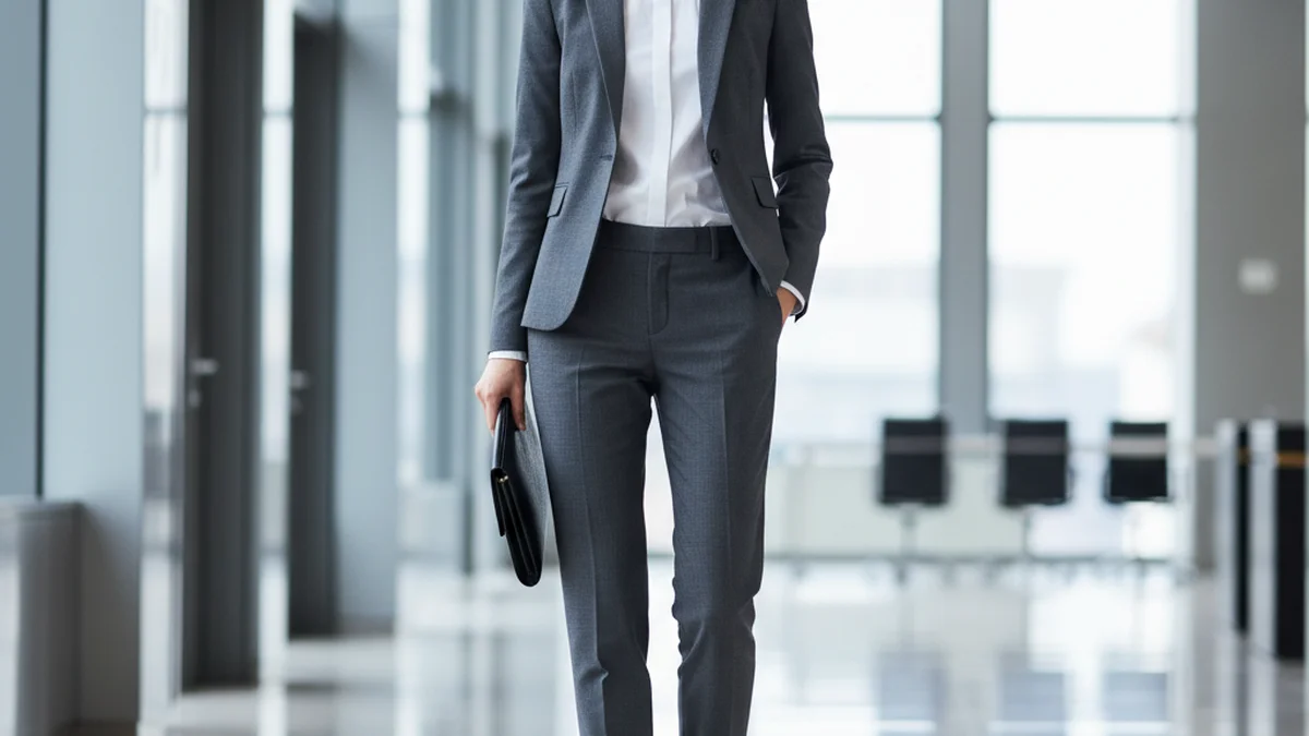 Tenue entretien corporate formelle avec tailleur et escarpins