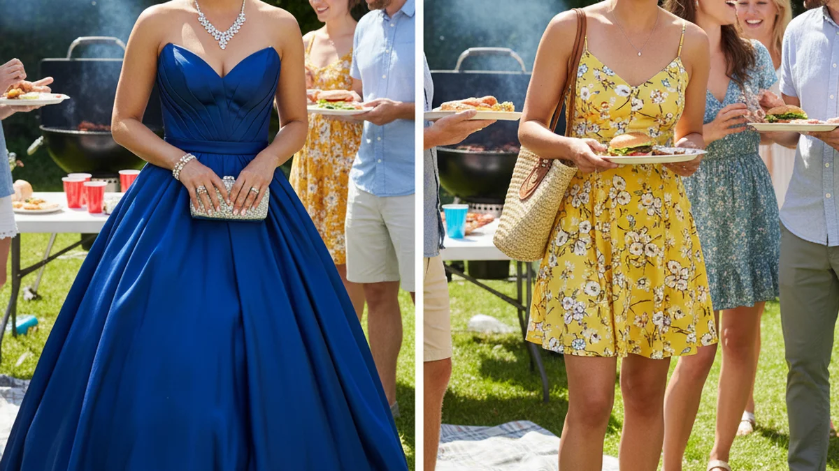 Décalage entre tenue trop habillée et contexte décontracté