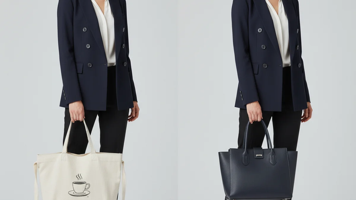 Comparaison sac inadapté vs sac structuré avec la même tenue