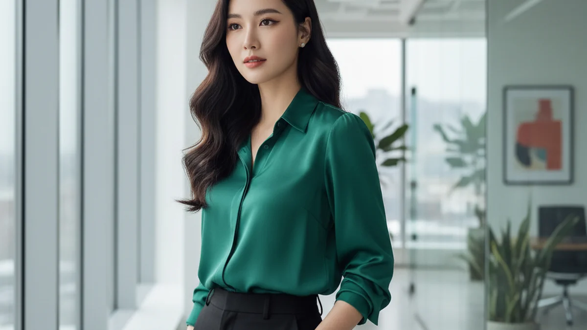 Robe emeraude élégante, pièce phare du dressing féminité froide