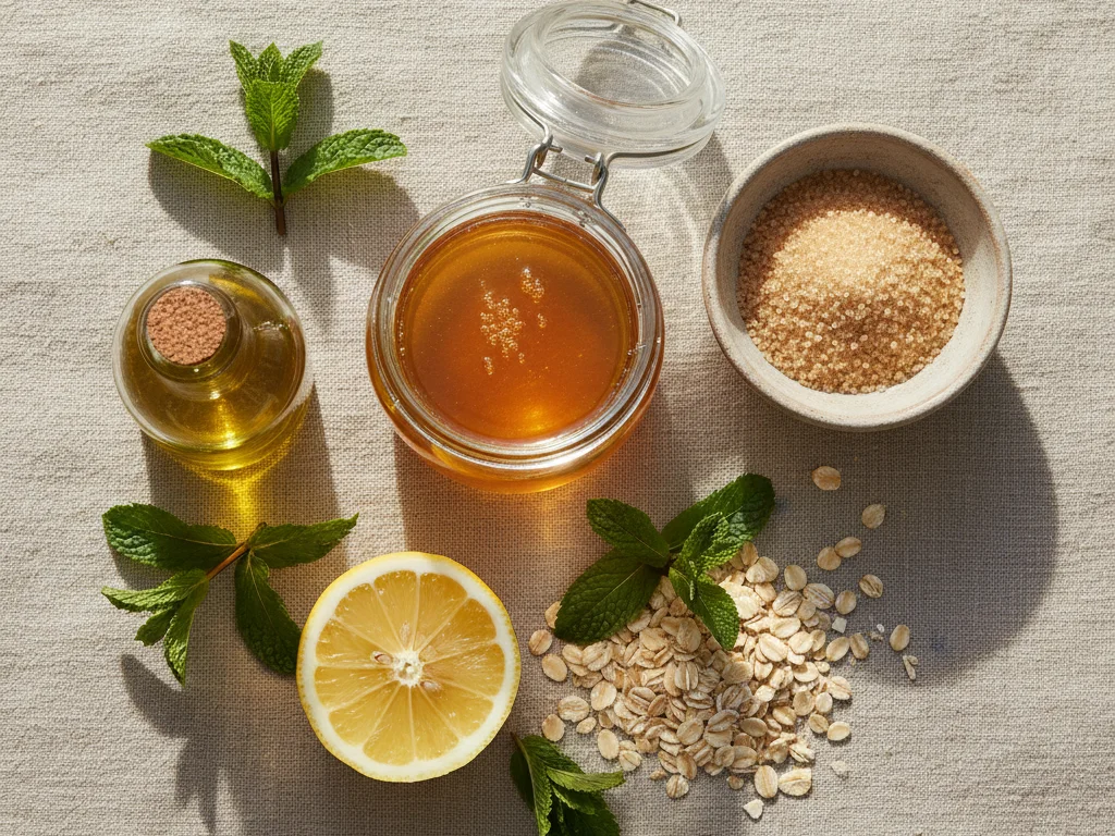 Ingrédients naturels pour gommage visage maison au miel