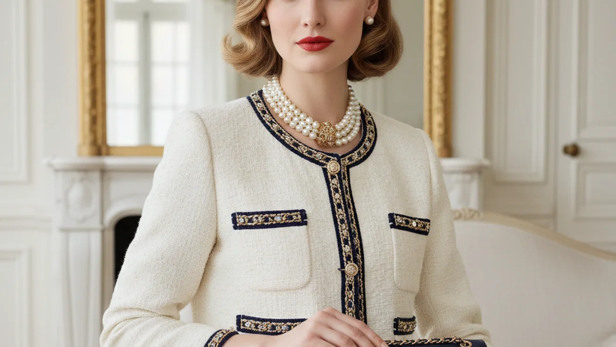 Tailleur Chanel en tweed et sac matelasse, icones de la maison