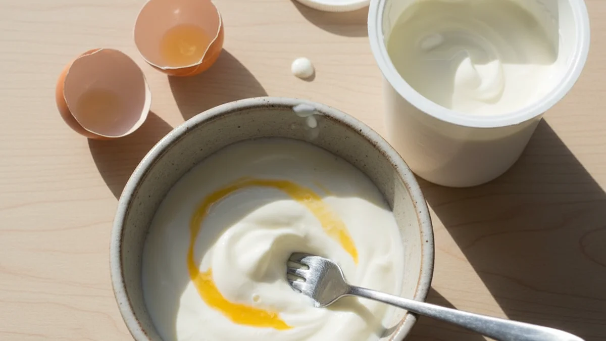 Masque maison oeuf et yaourt nature pour cheveux fins