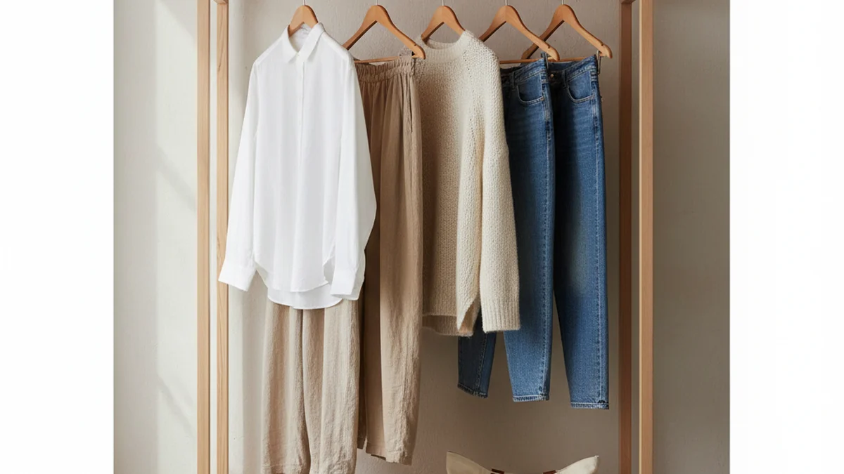 Garde-robe capsule durable avec pièces intemporelles en fibres naturelles