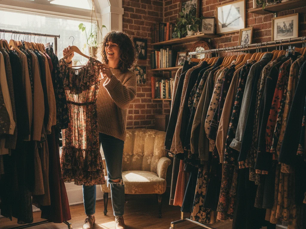 Shopping vintage dans une friperie
