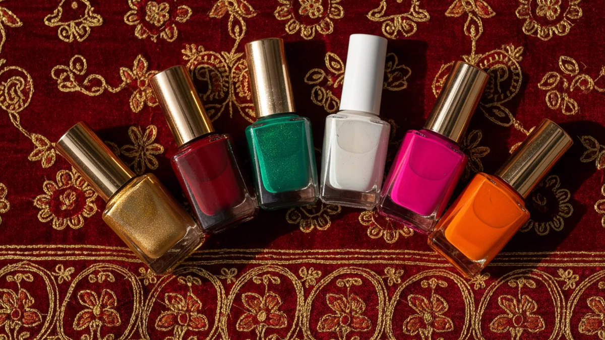 Palette de couleurs nail art indien or bordeaux émeraude blanc