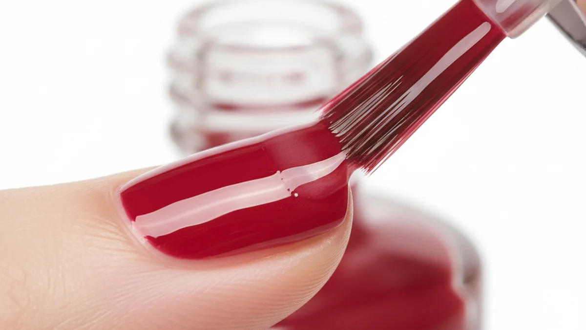 Application de top coat séchage rapide au pinceau