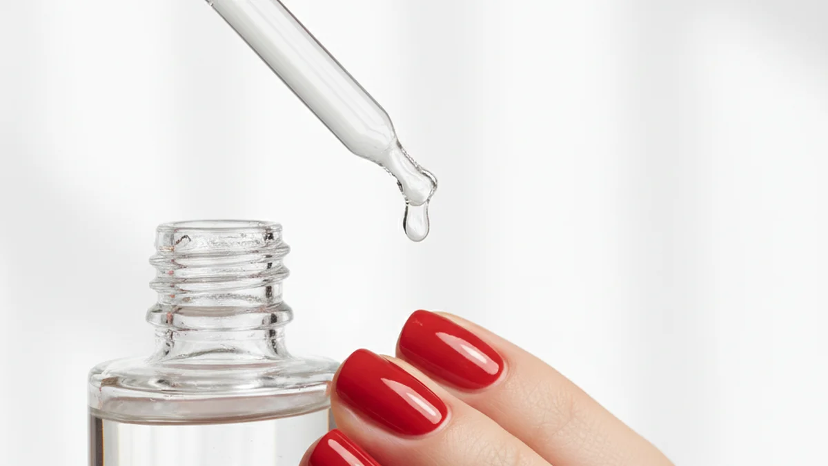 Gouttes séchantes appliquées sur ongles vernis