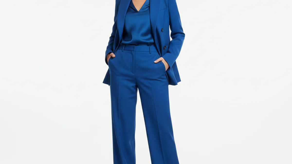 Look en bleu cobalt, couleur vive et affirmee de la saison