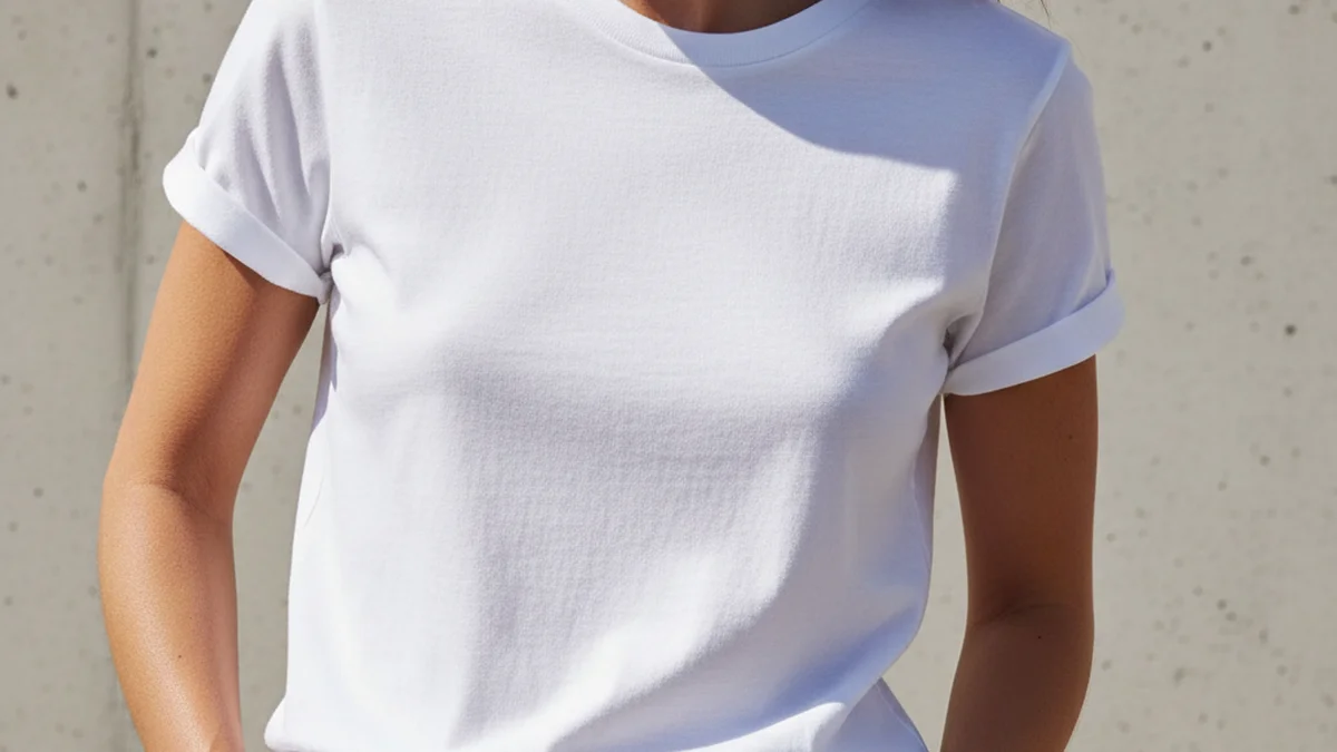 T-shirt blanc parfait en coton épais, coupe idéale