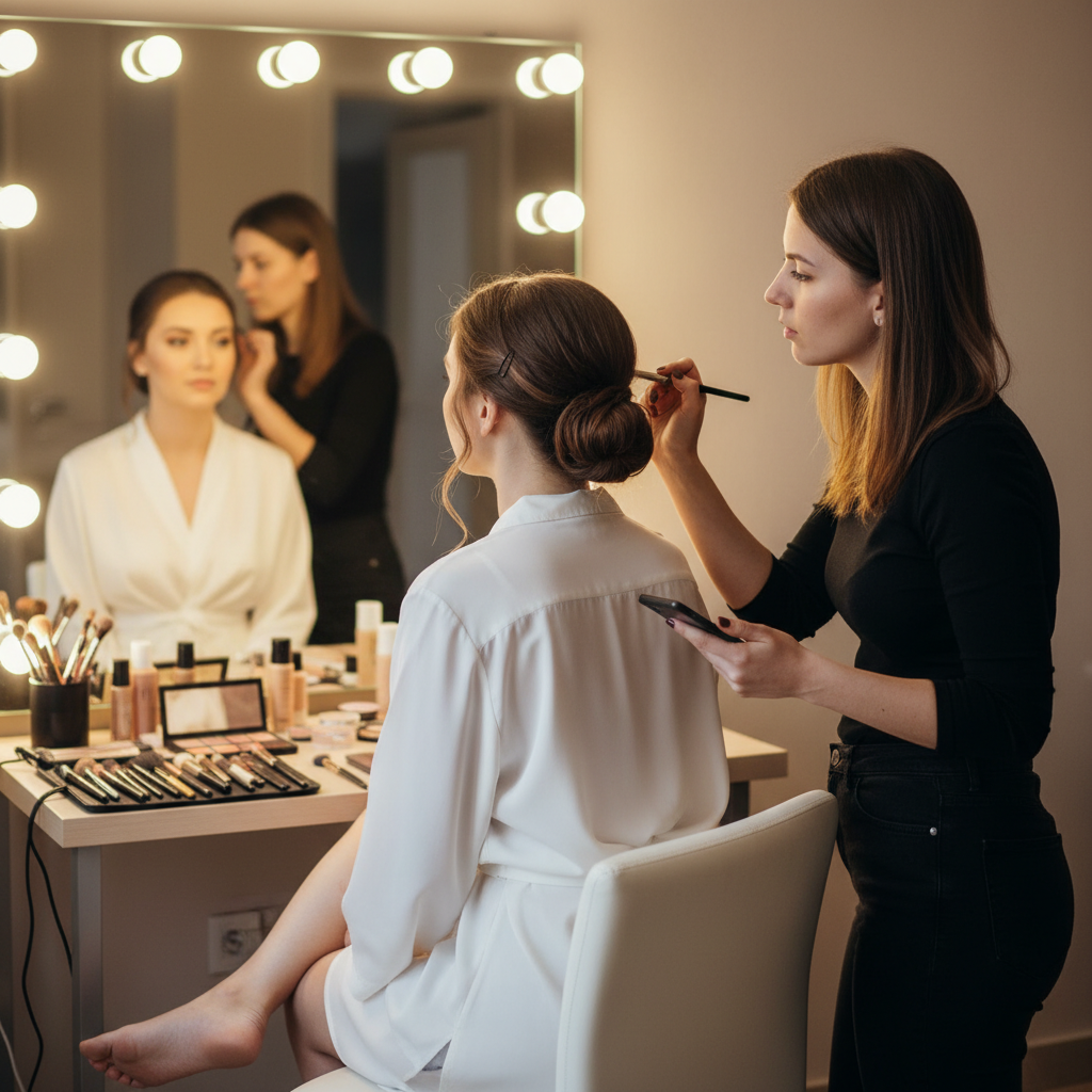Séance d'essai maquillage mariée avec une maquilleuse professionnelle