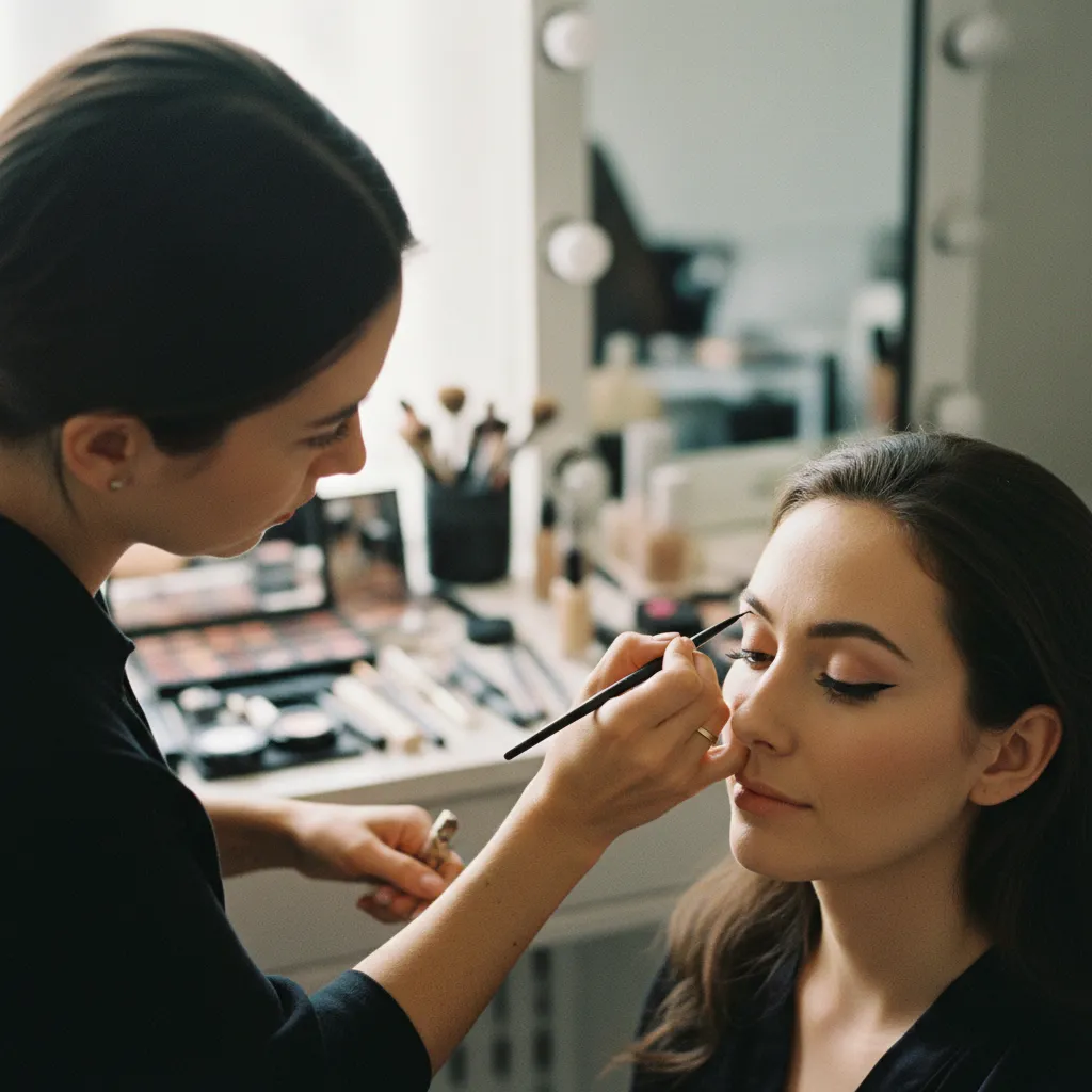 Tracé de l'eye-liner en wing ascendant pour relever le coin externe de l'œil