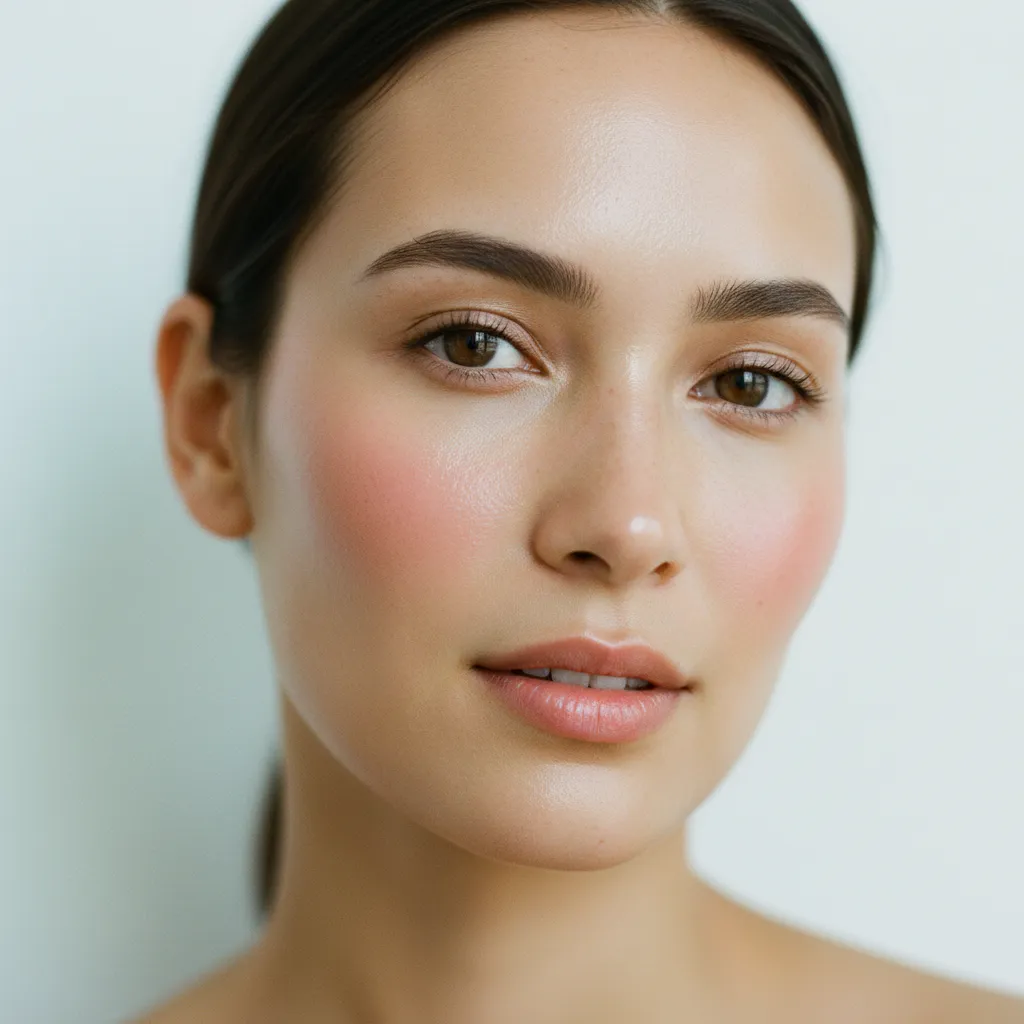 Le skin tint laisse transparaître les taches de rousseur pour un effet seconde peau