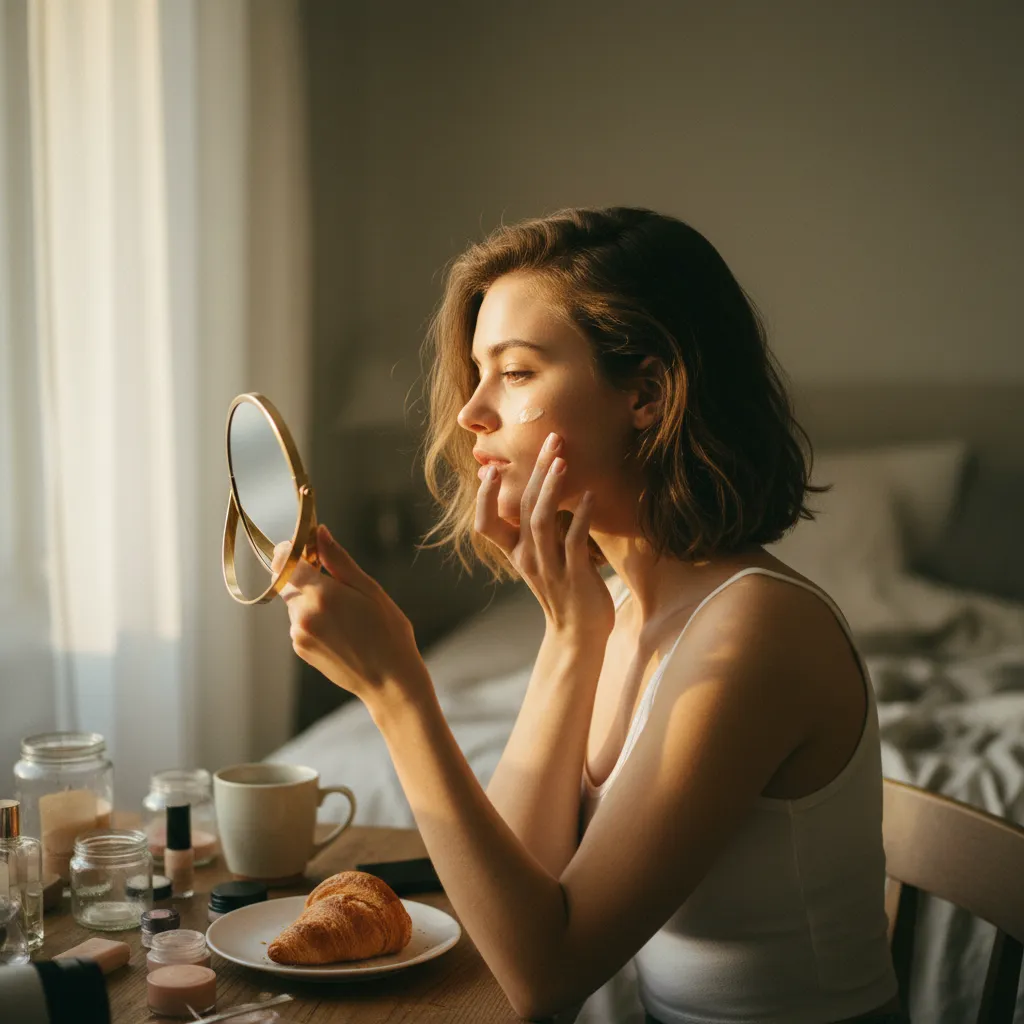 Le blush crème s'applique au doigt pour un fondu parfait sur les pommettes