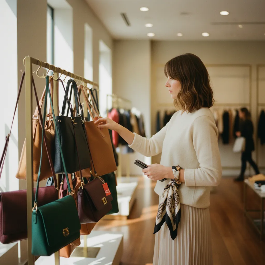 Choisir un sac à main soldé en boutique permet de vérifier la qualité des matières