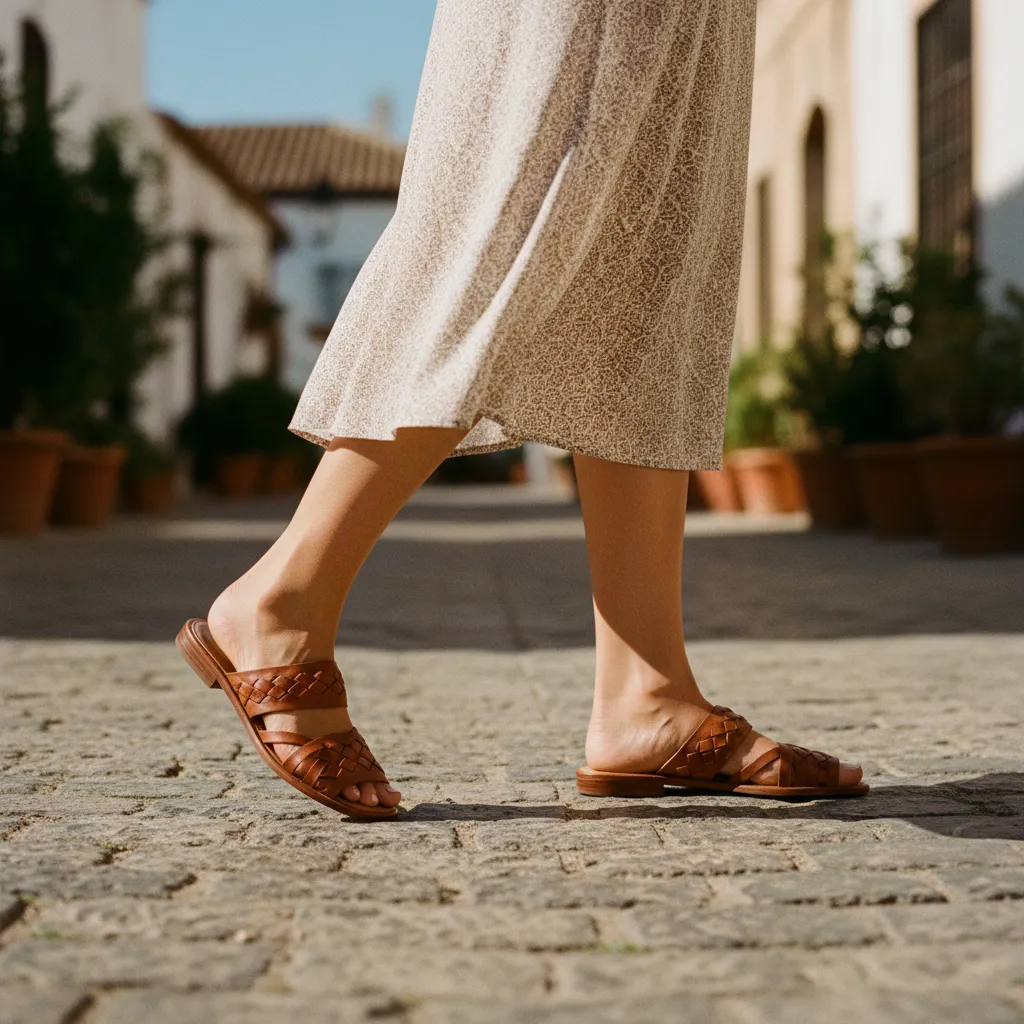 Sandales plates en cuir tressé, le modèle incontournable de l'été 2026