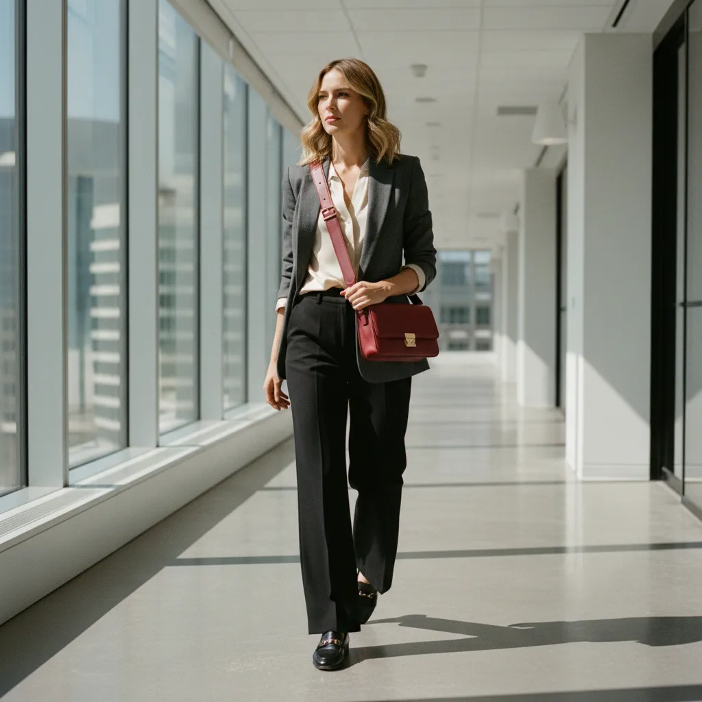 Un sac bandoulière structuré adapté au quotidien professionnel