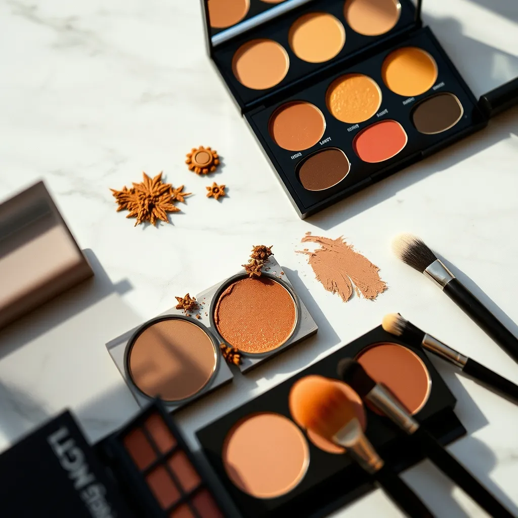 Palettes de fards aux teintes chaudes idéales pour les yeux marrons