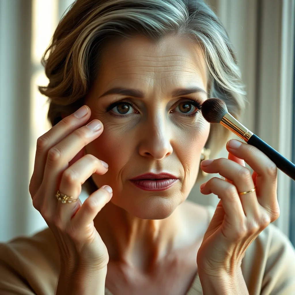 Maquillage des yeux marrons adapté aux peaux matures avec des textures satinées