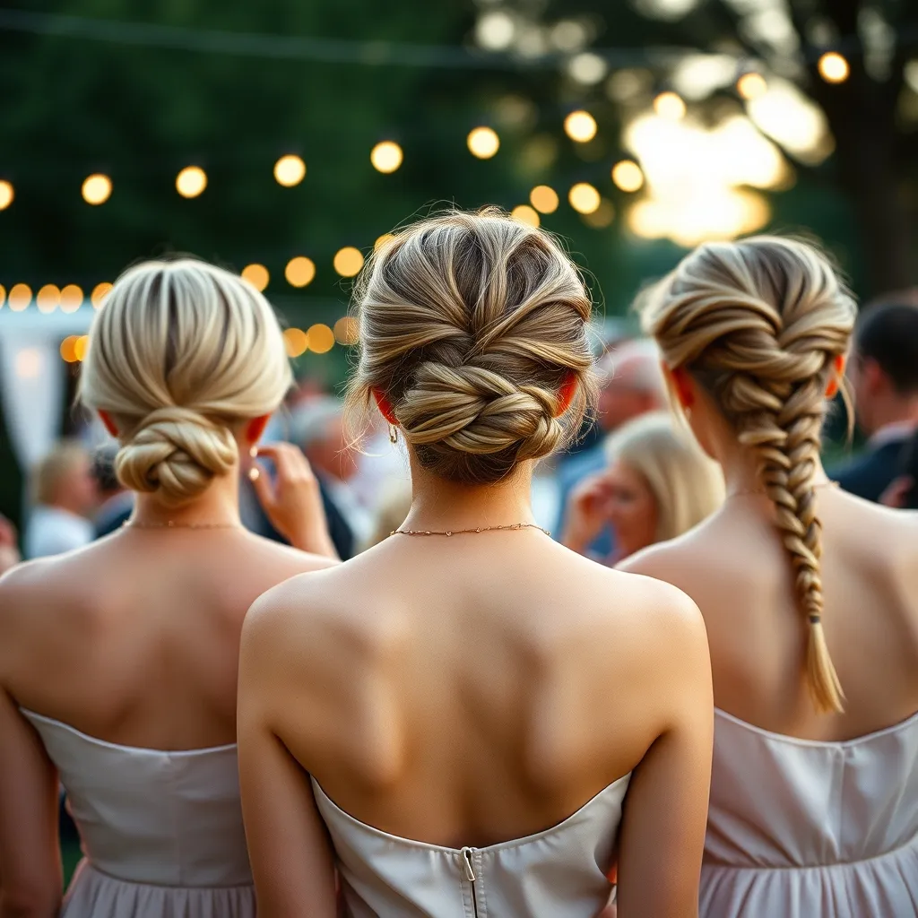 Trois variantes de chignon banane mariage : classique, flou et tressé