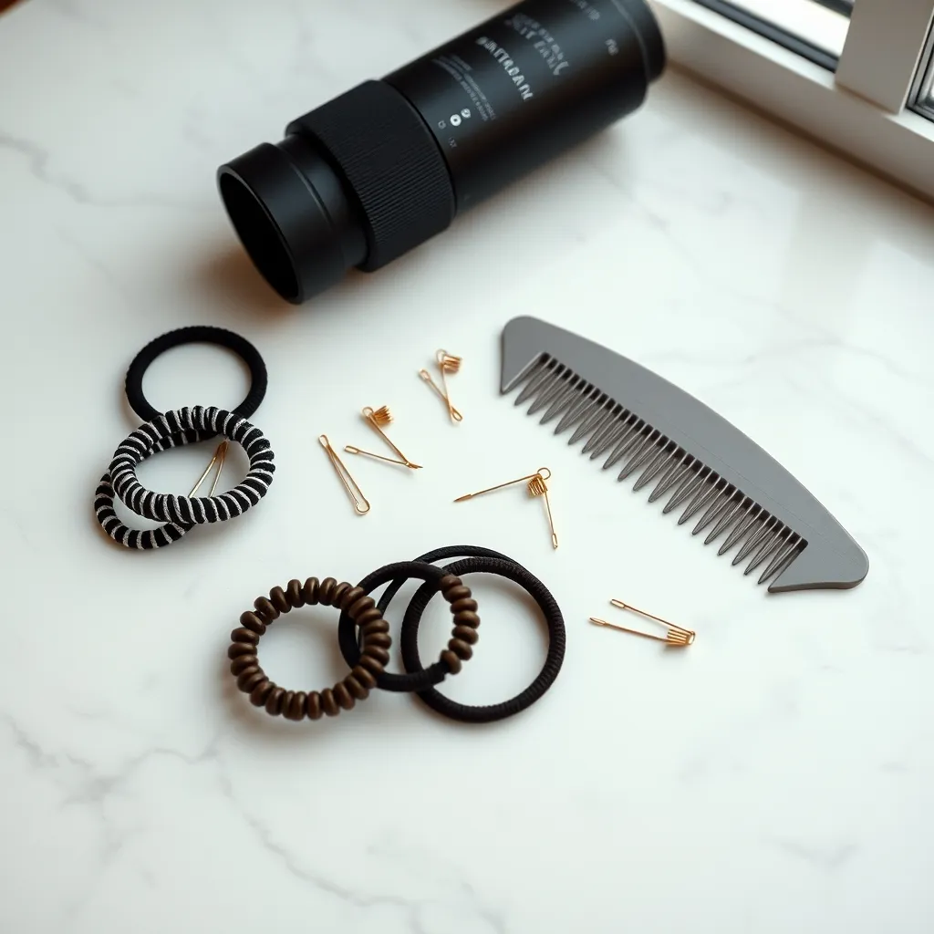 Le matériel indispensable pour réaliser un chignon décoiffé réussi sur cheveux mi-longs