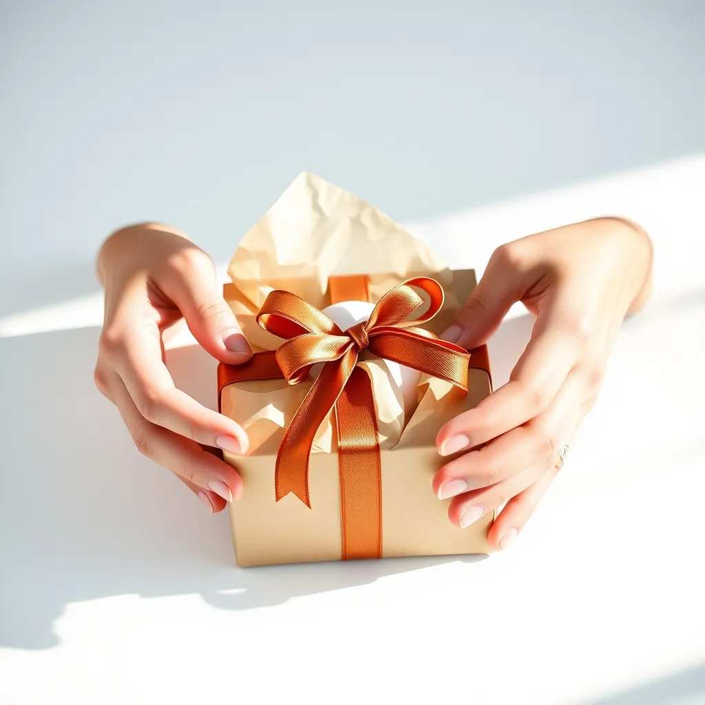 Un coffret soin corps élégamment emballé, prêt à être offert pour une occasion spéciale