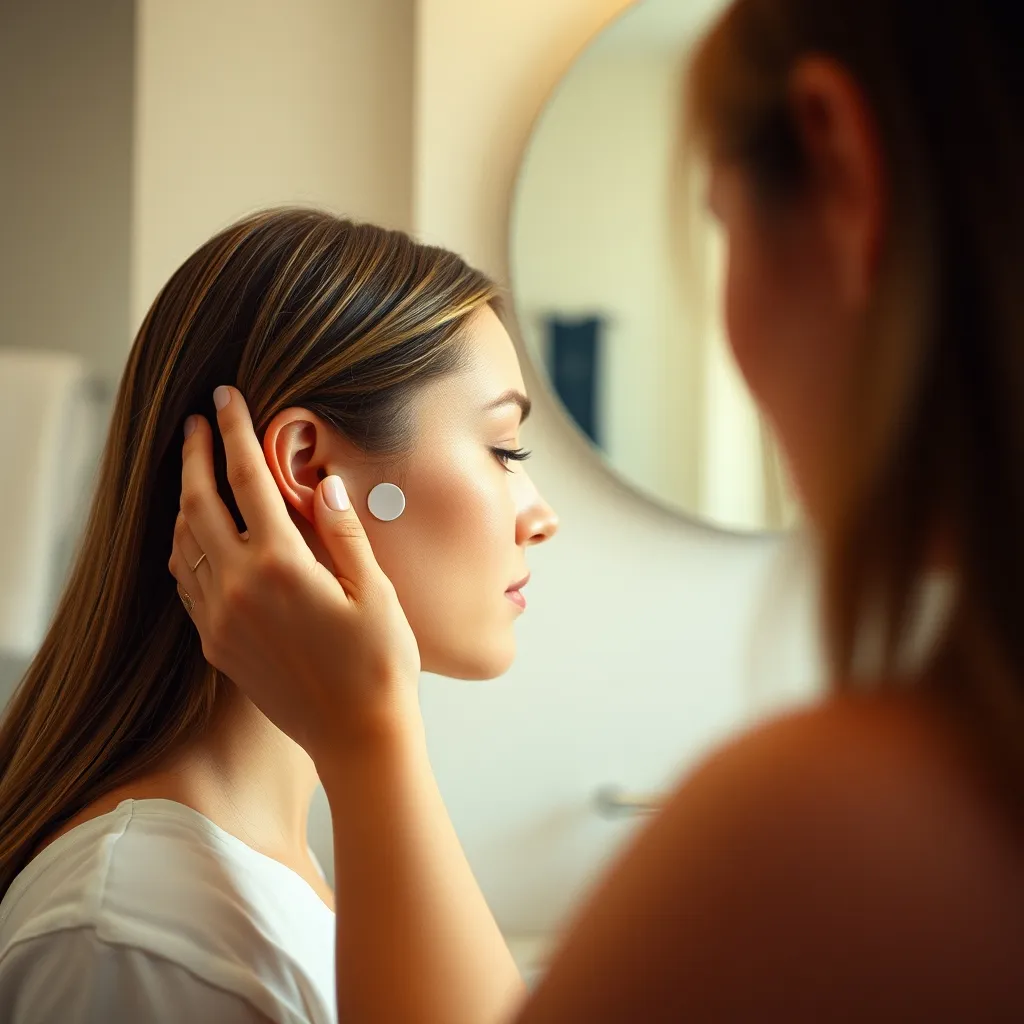 Test d'allergie cutané derrière l'oreille, une étape indispensable avant chaque coloration