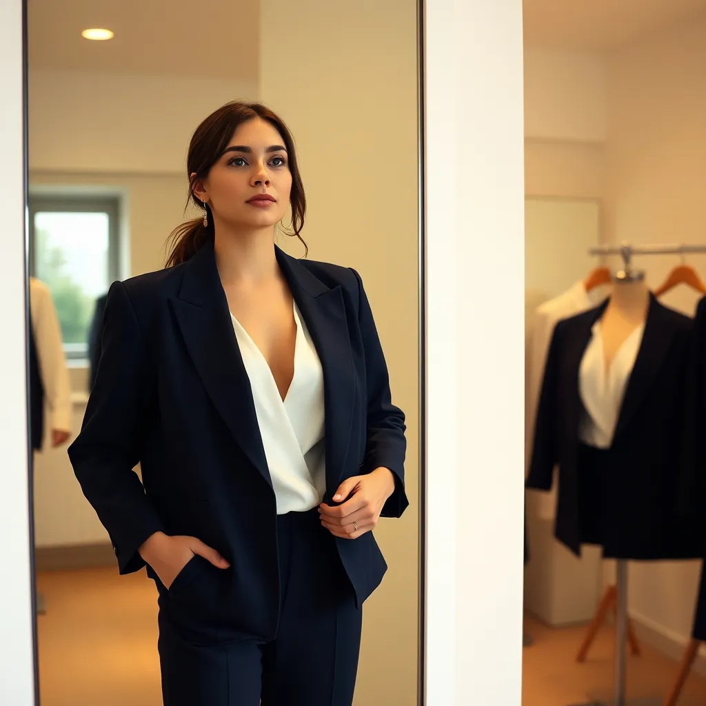 Le blazer à un bouton structure la silhouette et encadre élégamment le buste