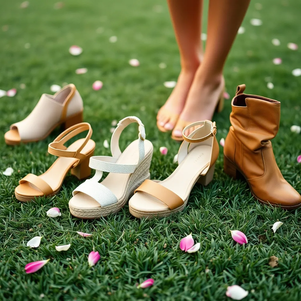 Comparatif de chaussures adaptées aux différents terrains d'un mariage en extérieur