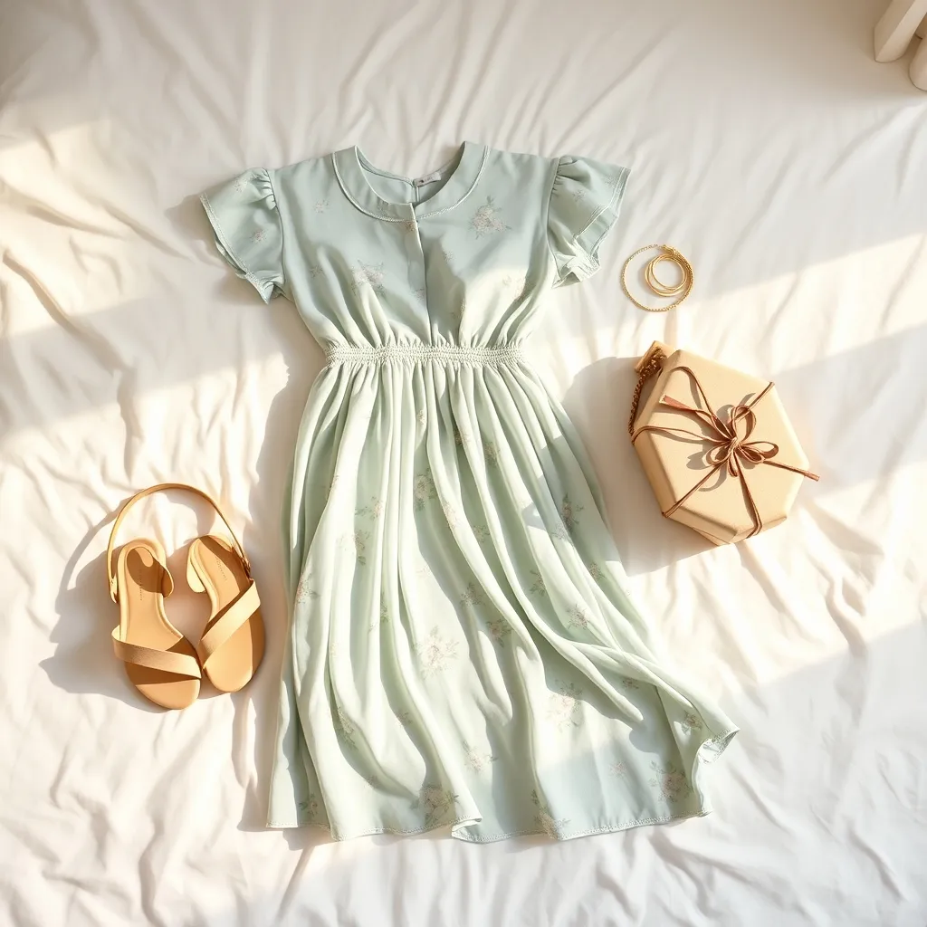 Look complet d'invitée baby shower : robe fleurie, sandales et accessoires coordonnés