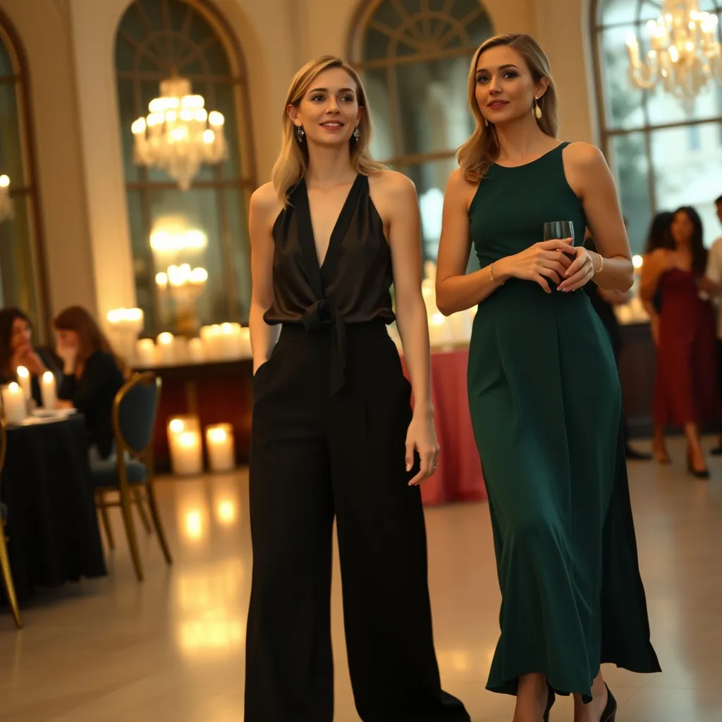 L'alternative pantalon palazzo noir avec chemisier satin est aussi élégante qu'une robe
