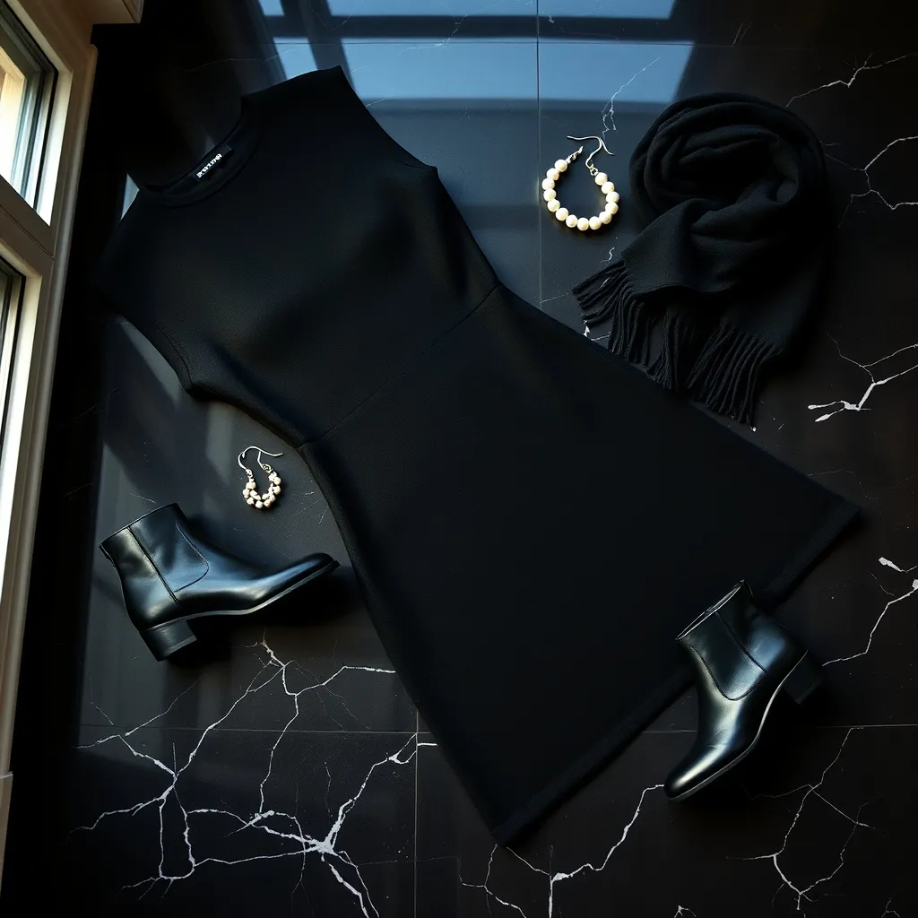 Les pièces essentielles d'une tenue de deuil hivernale en noir et matières nobles