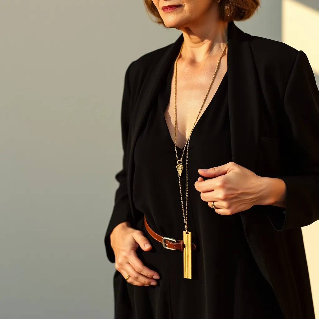 Les accessoires stratégiques (sautoir long, ceinture fine, escarpins pointus) peuvent affiner visuellement la silhouette de plusieurs centimètres